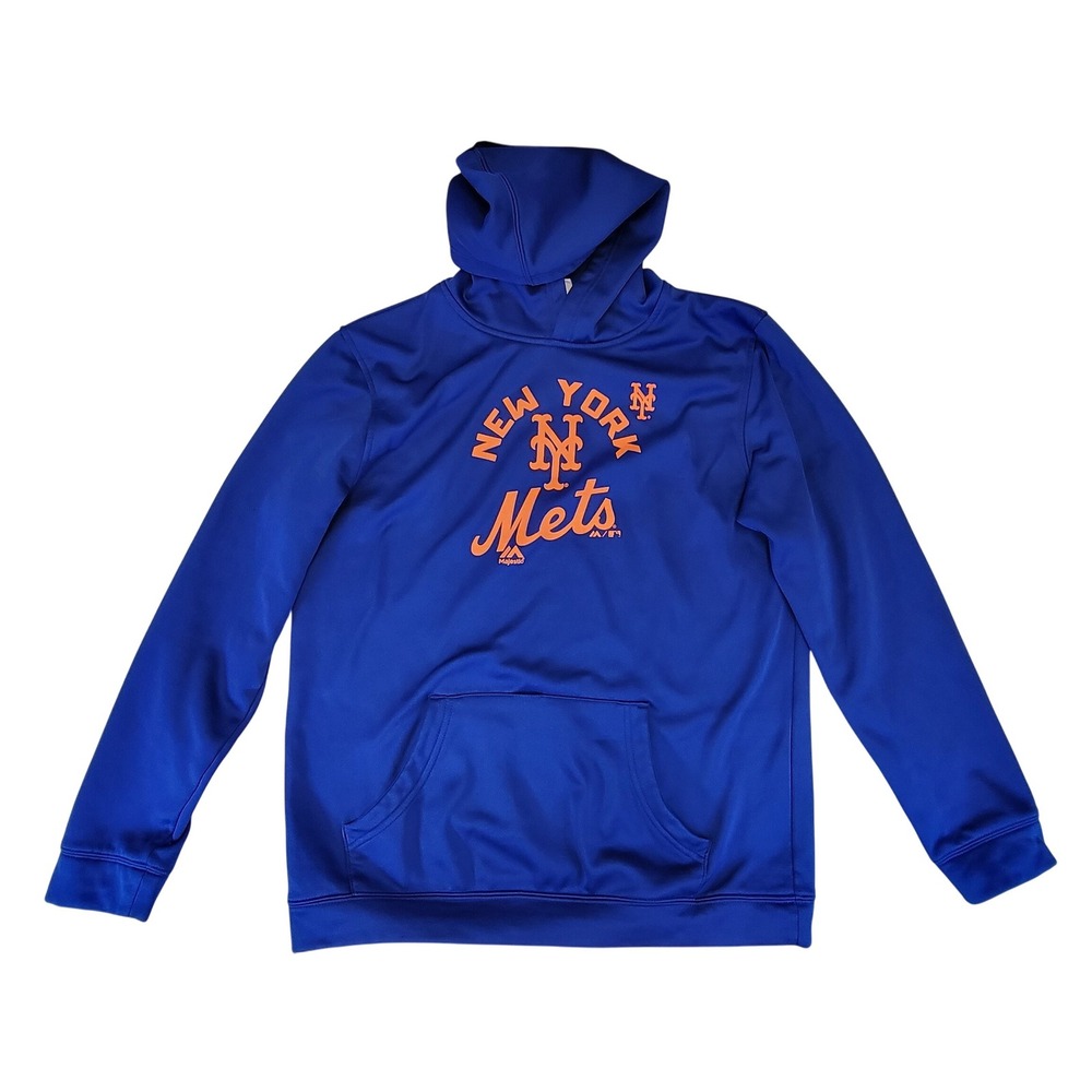 Majestic New York Mets Royal Blue Pullover Hoodie Youth XL